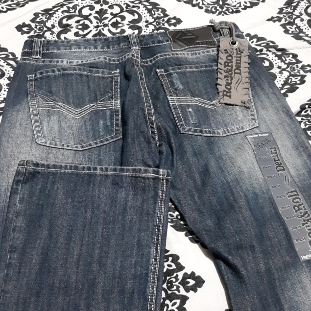 Mens rock & roll denim jeans